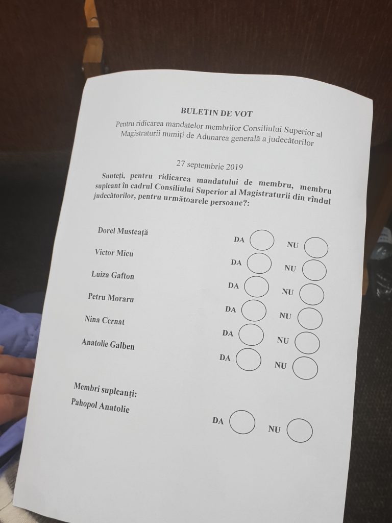 Судьи на общем собрании проголосовали за отставку шести членов Высшего совета магистратуры