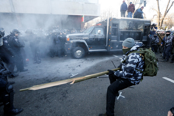 В центре Киева проходят четыре акции протеста. Полиция сообщает о пострадавших
