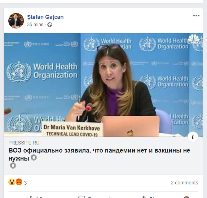 I-a fost spartă pagina personală? Cum explică Gațcan publicarea unei știri false pe Facebook