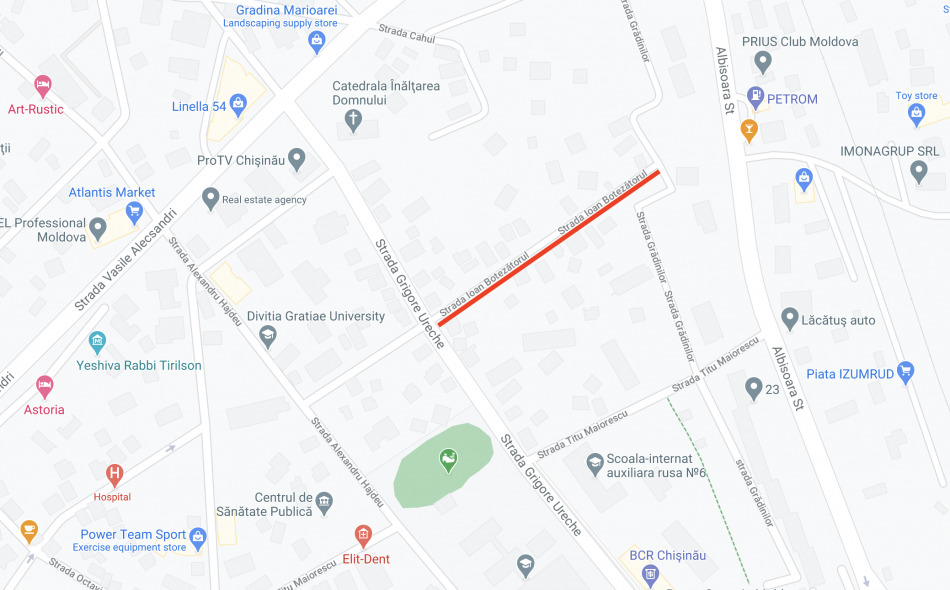 Одну из улиц в центре Кишинева перекроют на полтора месяца (КАРТА)
