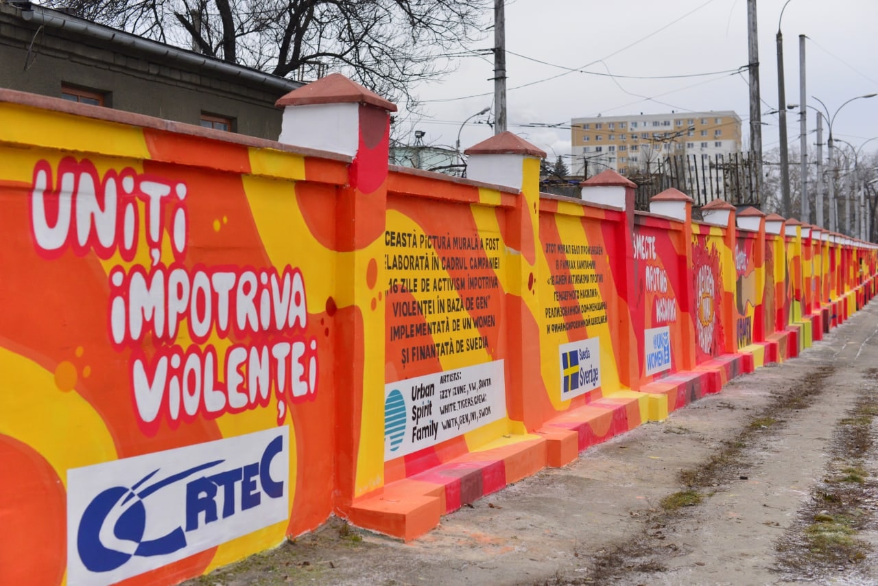 Împotriva Violenței în Bază de Gen. În Chișinău a mai apărut un perete cu pictură murală