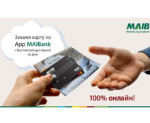 100% онлайн! Закажи платежную карту через мобильное приложение MAIBank с бесплатной доставкой на дом