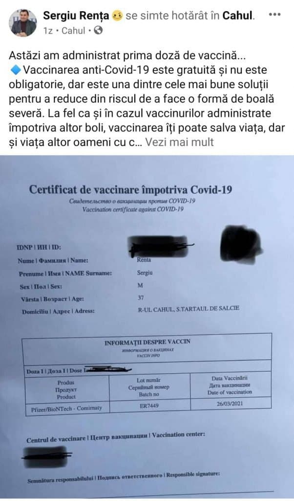 Usatîi îi cere unui consilier din Cahul să-și depună mandatul, după ce s-a vaccinat fără rând
