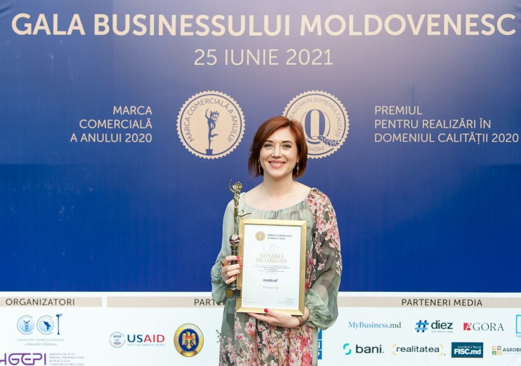 Compania Moldcell – premiată cu 5 distincții pentru înaltă performanță la Marca Comercială a Anului 2020