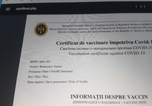В Молдове тестируют платформу для выдачи электронных сертификатов о вакцинации от коронавируса