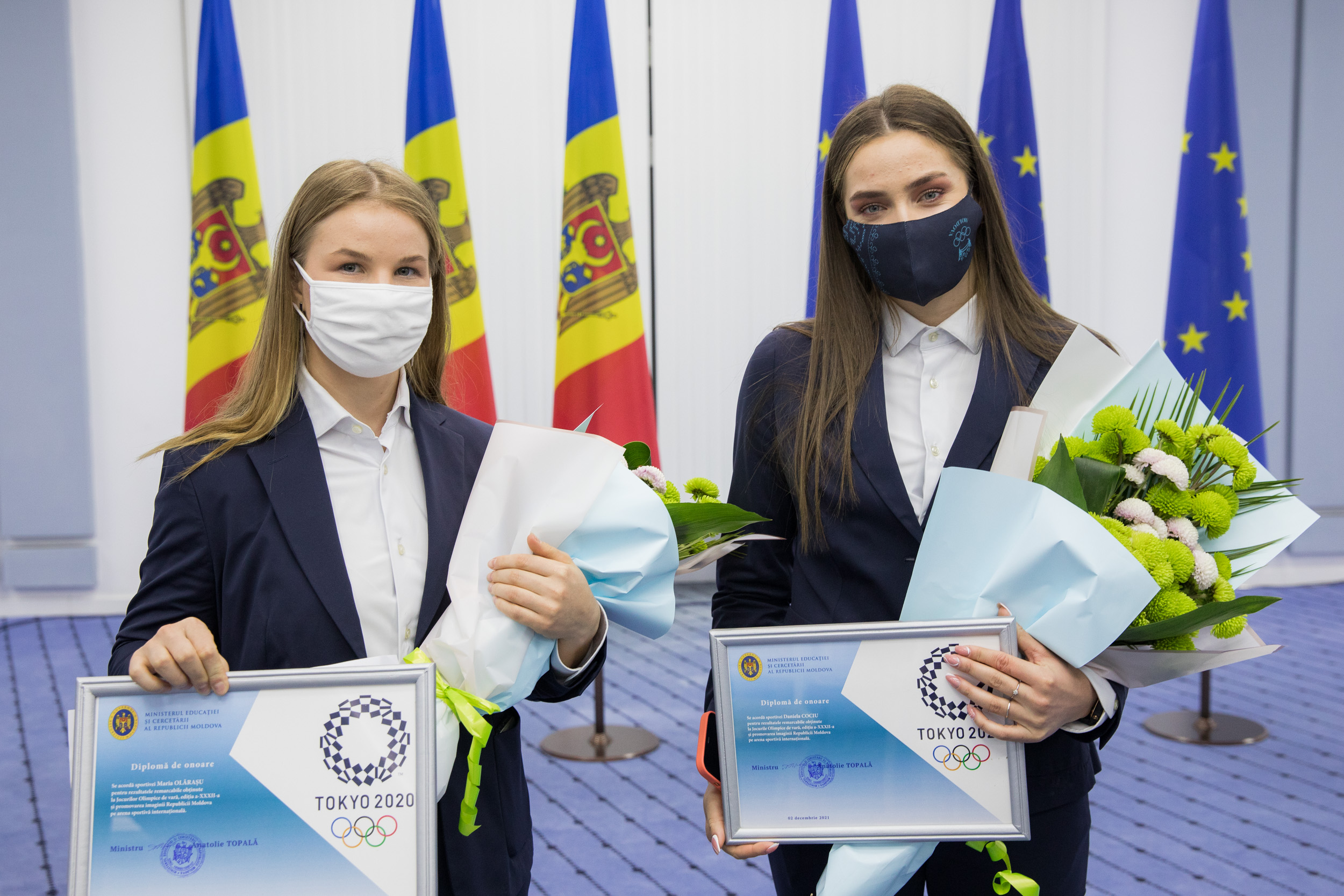 (ФОТО) Санду и Гаврилица вручили премии молдавским спортсменам, добившимся успеха на Олимпиаде в Токио