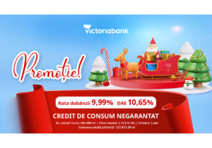 Меньше процентов — больше радости! Victoriabank предоставляет необеспеченный потребительский кредит с процентной ставкой всего 9,99% 