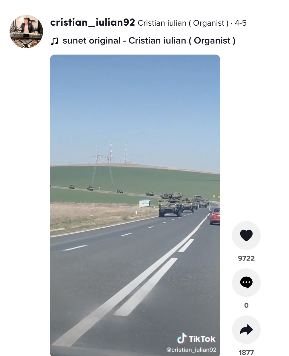 В сети распространяют видео румынской военной техники, «движущейся в сторону границ Молдовы и Украины». Это правда?