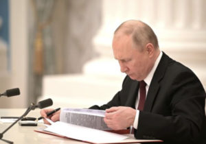 Putin a semnat în miez de noapte recunoașterea independenței regiunilor Herson și Zaporojie
