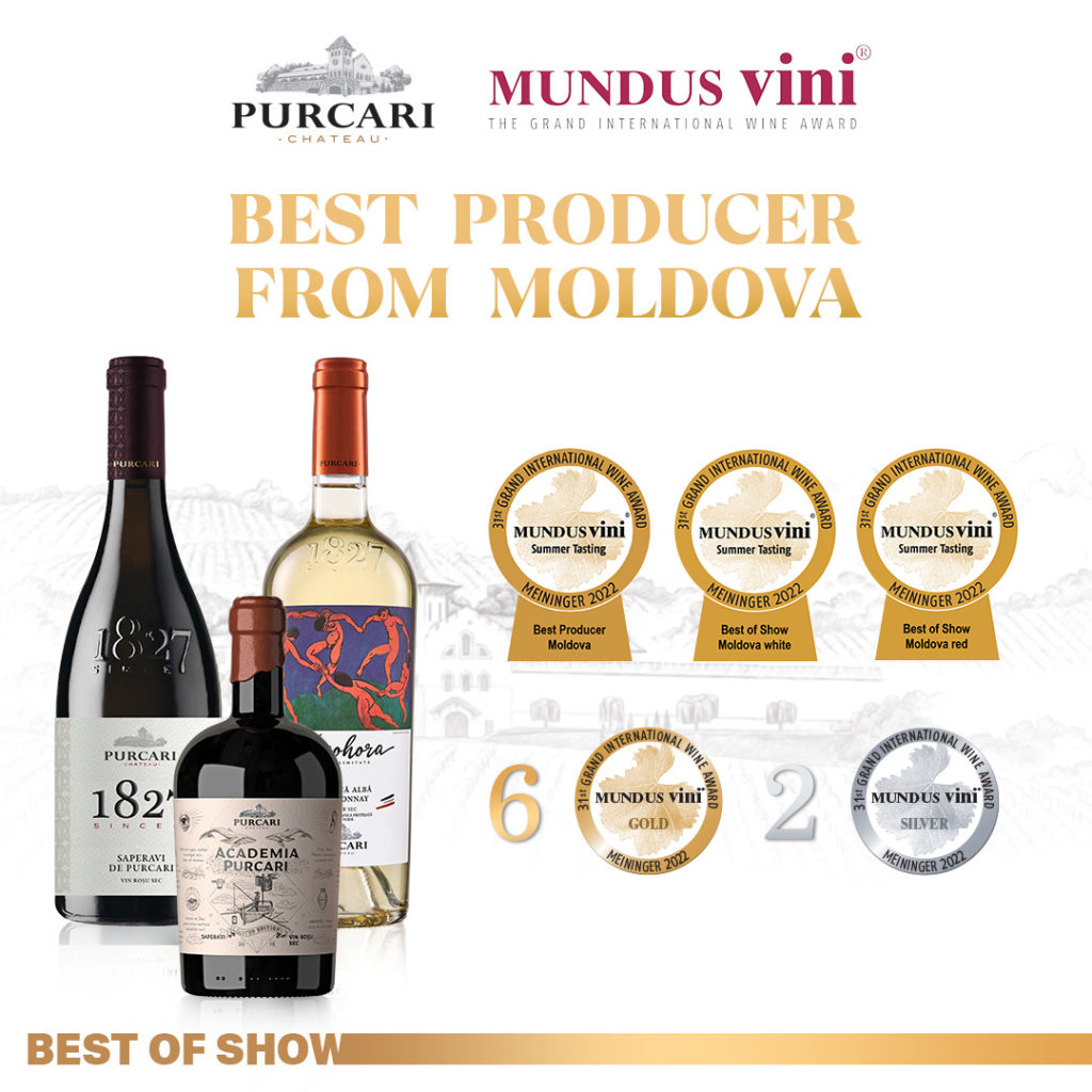 Шато Purcari признана лучшим производителем из Молдовы по версии Mundus Vini Summer Tasting 2022