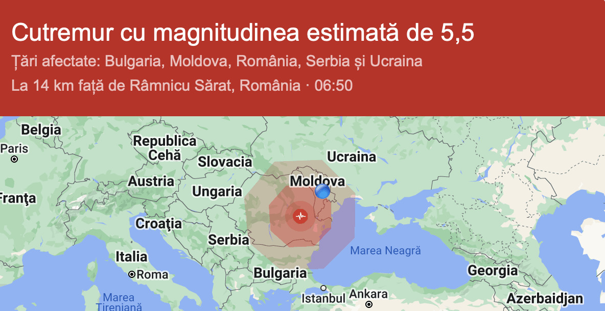 В Румынии произошло самое мощное за последние 2 года землетрясение. Толчки ощущали и в Молдове