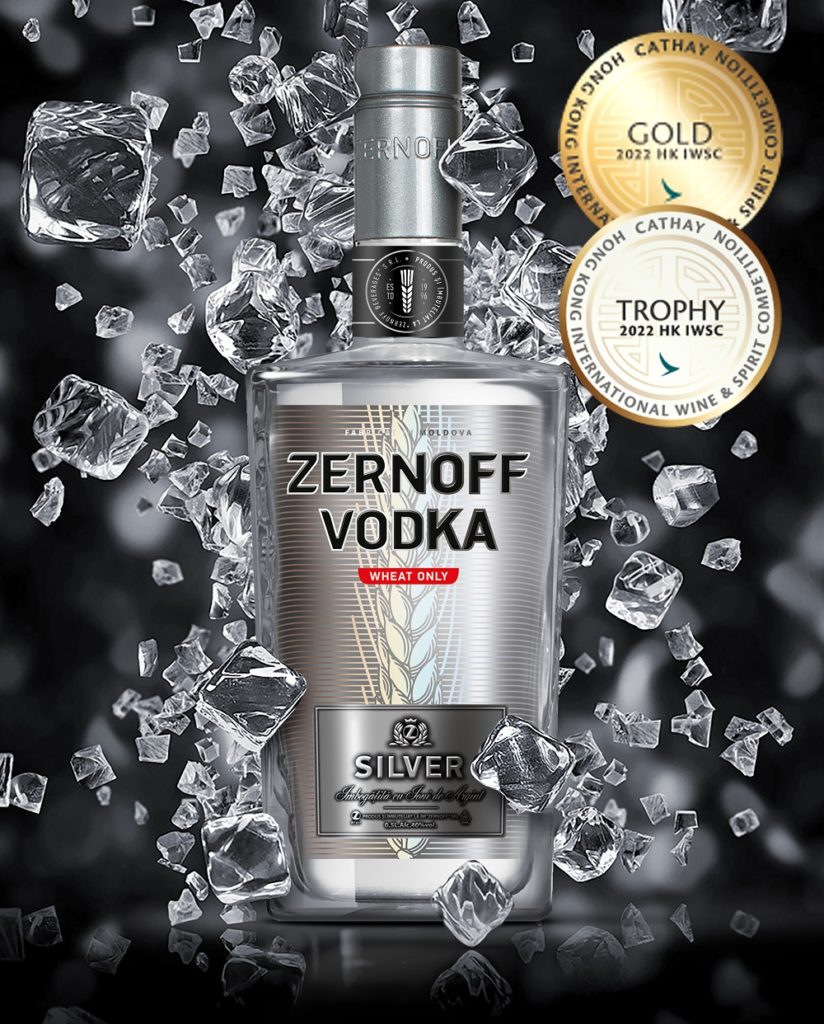 Best Vodka 2022 și 2 medalii de aur pentru Zernoff la Hong Kong International Wine & Spirit Competition