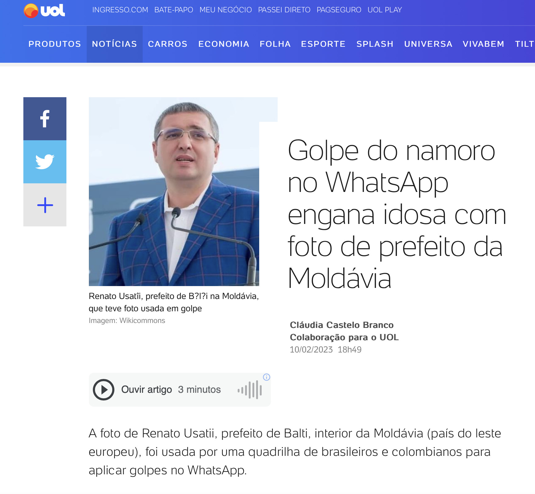 FOTO „Dragoste braziliană cu Renato Usatîi”. Imaginile politicianului din Moldova, utilizate pentru a estorca bani în Brazilia