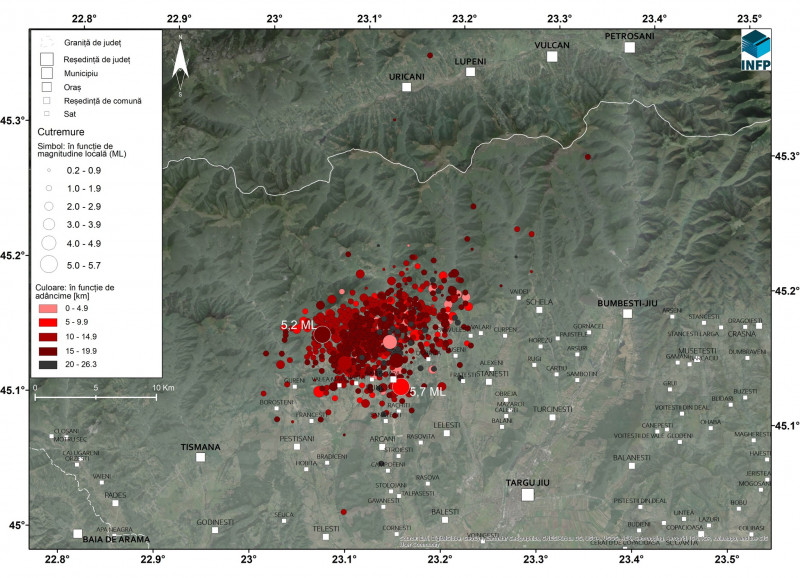 Au fost publicate hărțile detaliate ale cutremurelor din România: 810 replici au fost înregistrate până acum
