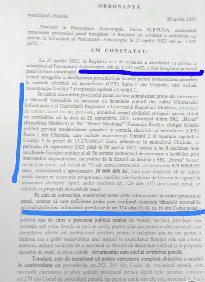 Procuratura Anticorupție confirmă autenticitatea documentului publicat de Cavcaliuc, privind mita de €1 mln. Ce spune Andrei Spînu?