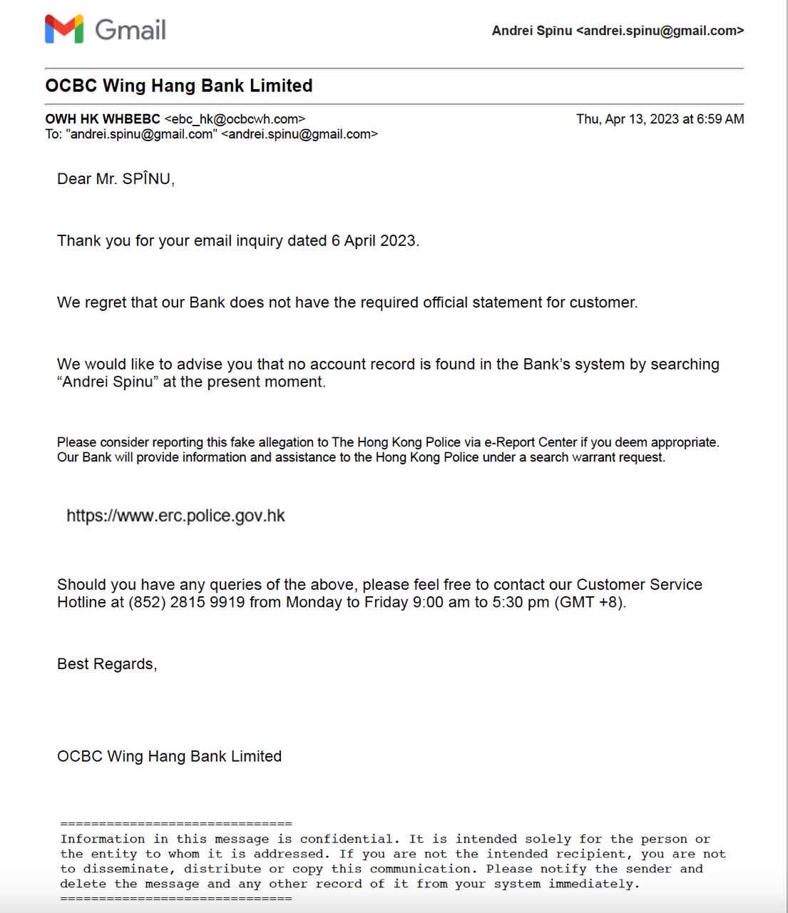 FOTO „Minciuna are picioare scurte”. Spînu publică răspunsul unei bănci din Hong Kong despre veniturile și conturile sale din străinătate