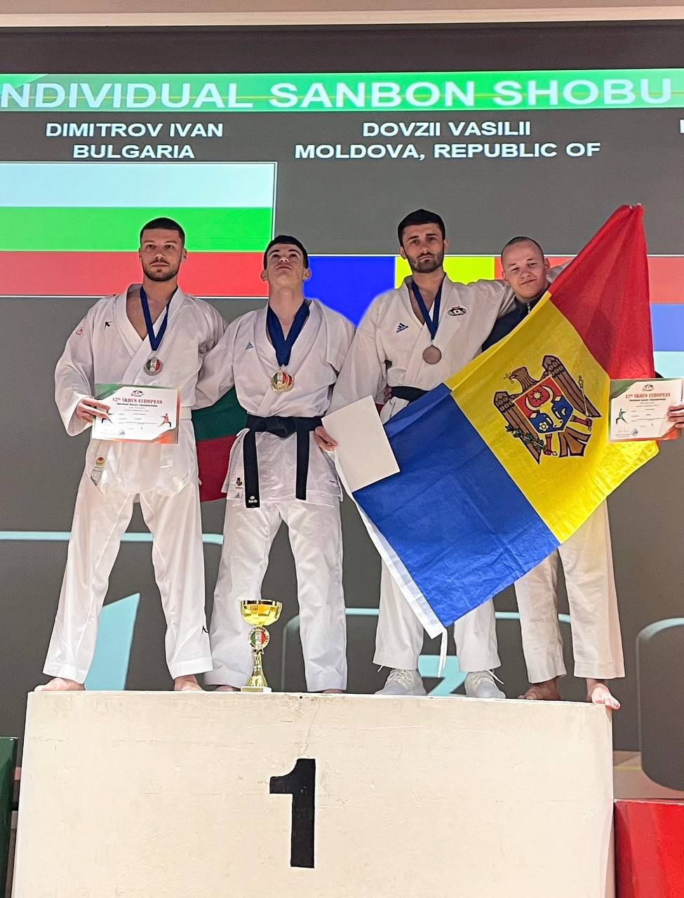 (FOTO) Un polițist din Moldova a obținut medalia de bronz la Campionatul European de Karate