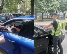 FOTO Unii șoferi au găsit pe parbrizul mașinii pliante de la polițiști. Explicația oamenilor legii 
