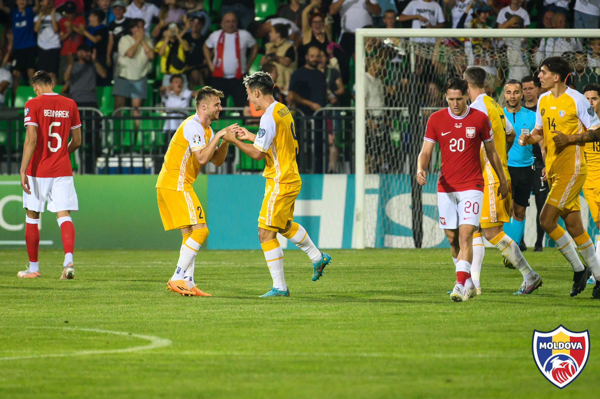 (FOTO) Victorie istorică. Naționala Moldovei la fotbal a învins Polonia cu scor 3-2