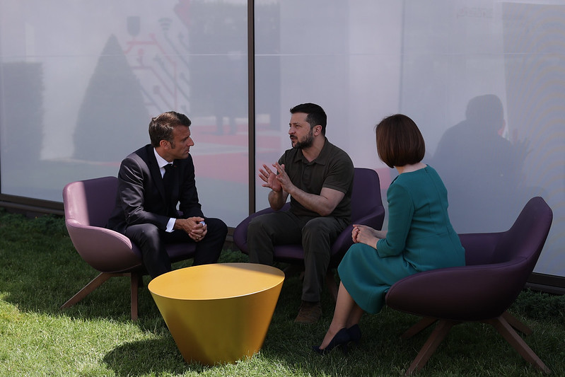 VIDEO/FOTO Sandu, Zelenski și Macron au avut o întâlnire trilaterală la Bulboaca. Despre ce au discutat