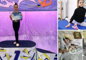 (ВИДЕО) Потерявшая ногу после обстрела Затоки 7-летняя гимнастка выступила на соревнованиях
