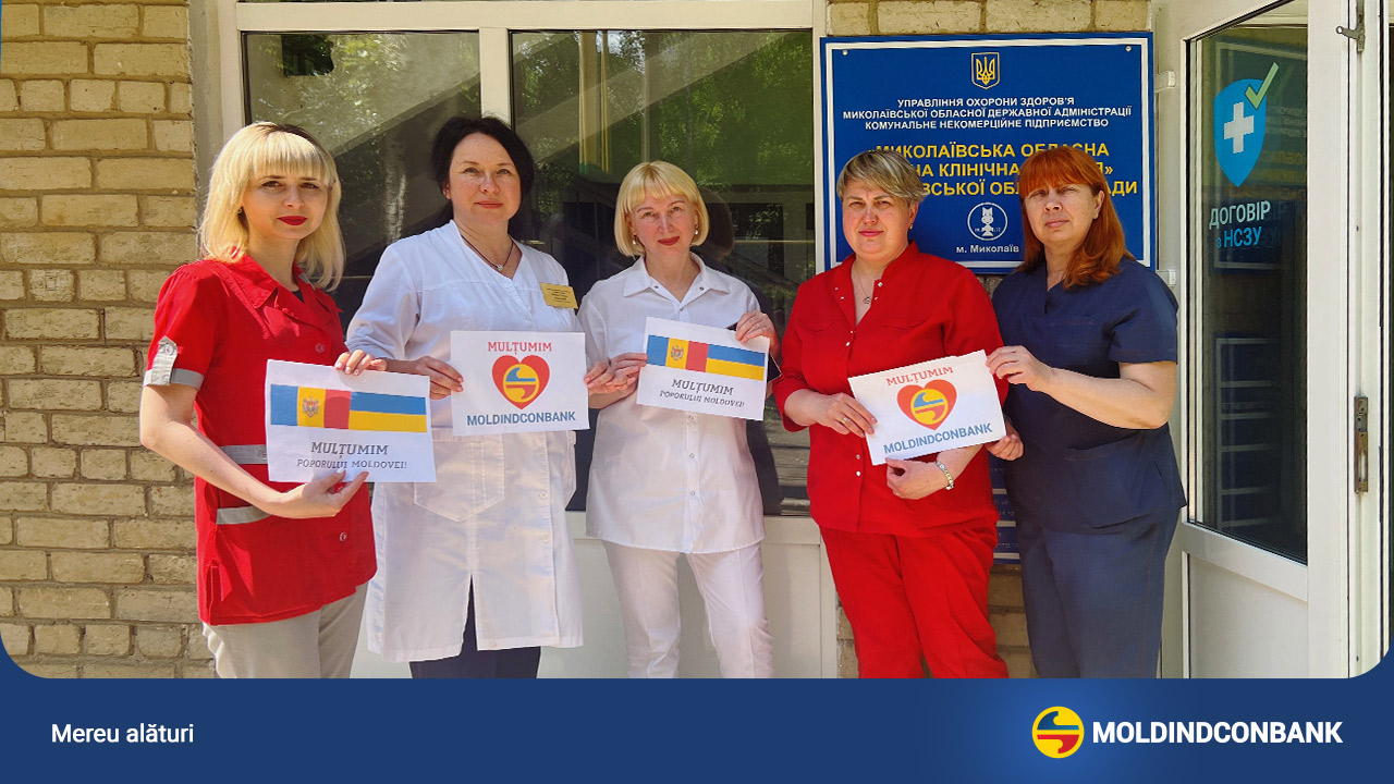 Moldindconbank susține poporul ucrainean și donează circa 600 000 de lei unui spital pentru copii din Mykolaiv