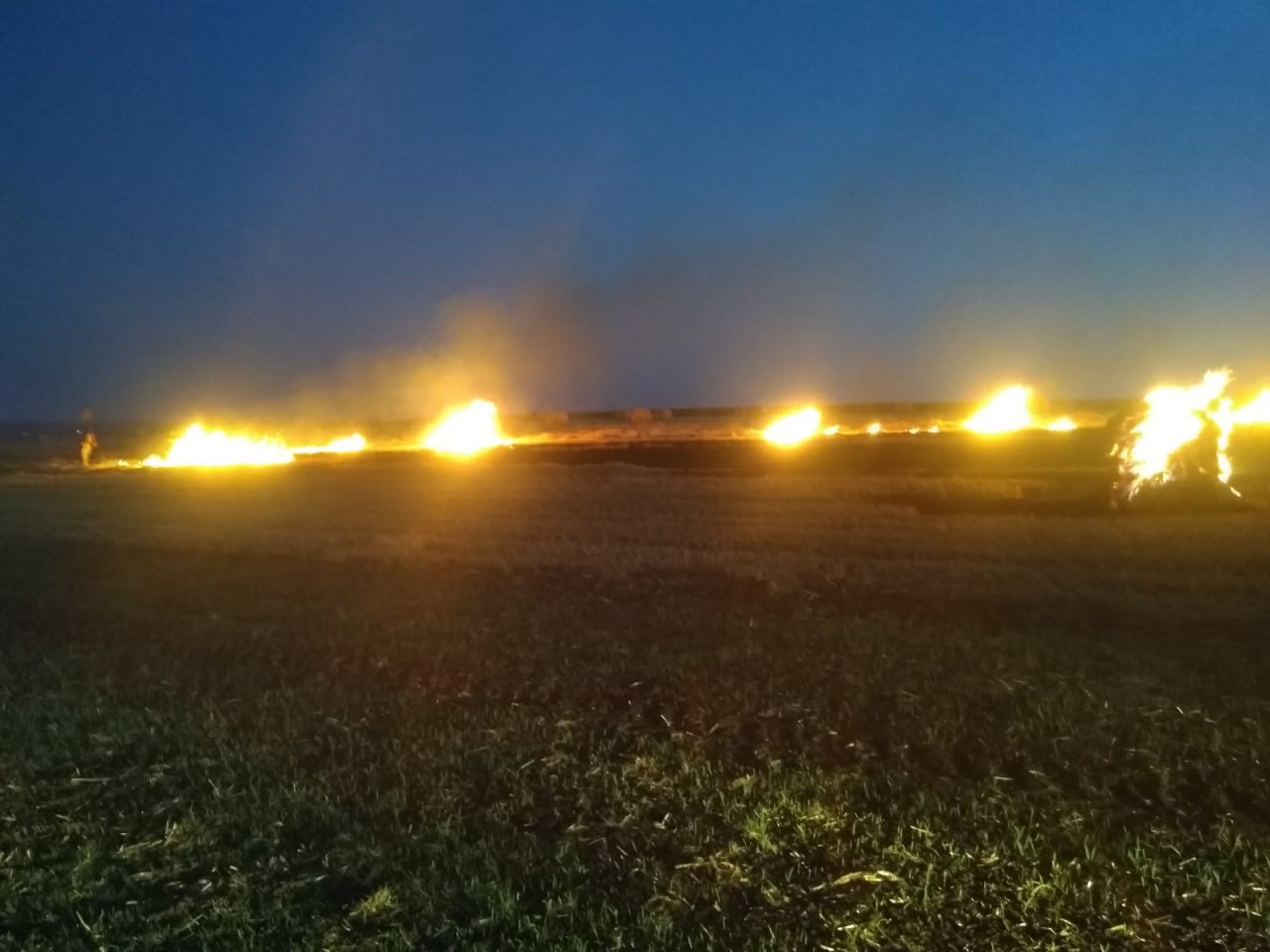 FOTO Hectare de culturi agricole din Moldova, nimicite de flăcări: focul a distrus în totalitate și un tractor cu o combină