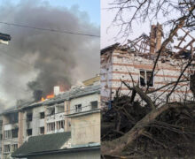 FOTO Lvov, atacat cu rachete noaptea trecută: case avariate, oameni răniți și incendii 