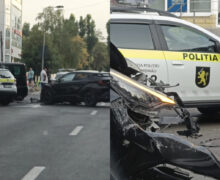 FOTO Accident la Chișinău cu implicarea a 3 mașini: un polițist a ajuns la spital 