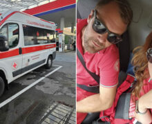 FOTO Doi voluntari italieni au adus cu ambulanța din Italia în Moldova un pacient în stare gravă