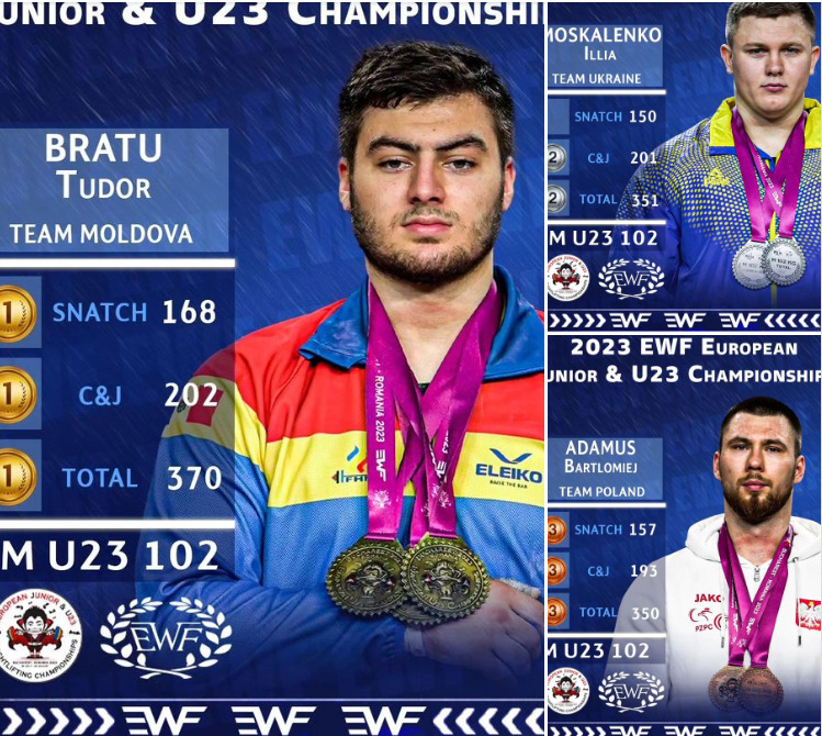 FOTO Moldoveanul Tudor Bratu a obținut aurul la Campionatul European de Haltere pentru Tineret 
