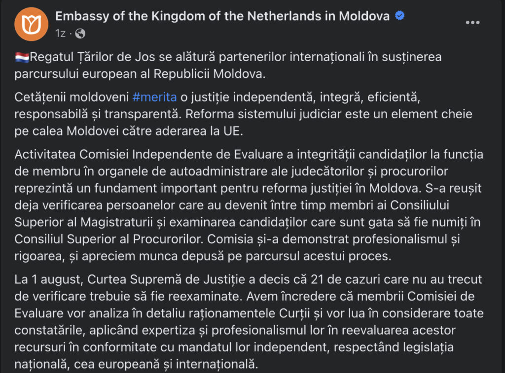 SUA și UE, mesaje trase la indigo, după decizia CSJ, privind candidații care au picat testul integrității: „Moldovenii merită o justiție independentă”