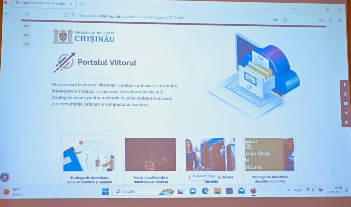 Primăria Chișinău a lansat un nou site, pe care va publica planurile și strategiile pentru următorii 12 ani
