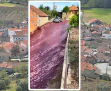 (ВИДЕО) Городок в Португалии затопило вином. На улицы пролилось 2,2 млн литров алкоголя
