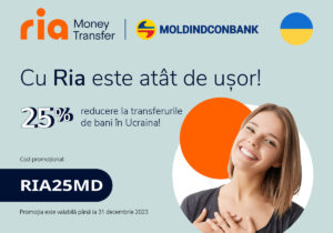 Trimite rapid și sigur bani în Ucraina prin Ria Money Transfer cu o reducere de 25%