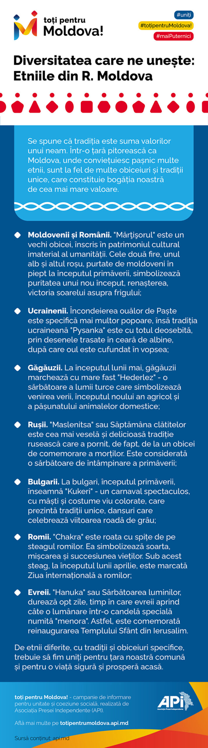 Diversitatea care ne unește: Etniile din R. Moldova