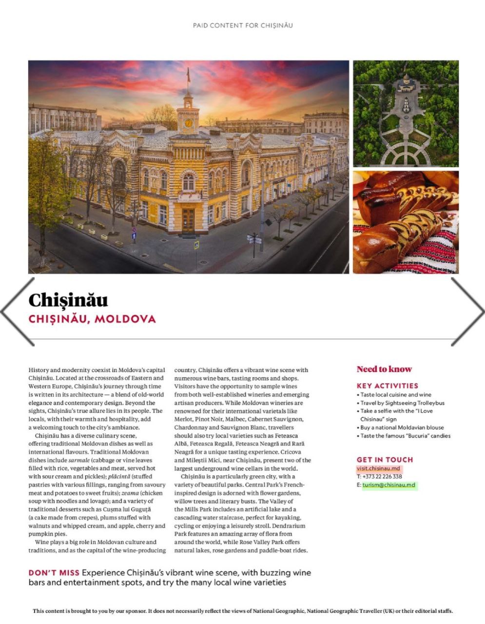 Primăria capitalei anunță cu fast apariția unui articol despre Chișinău în National Geographic. Doar că... materialul a fost plătit