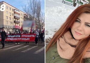 (ОБНОВЛЕНО) Журналистку TV8 задержали на протесте в Тирасполе