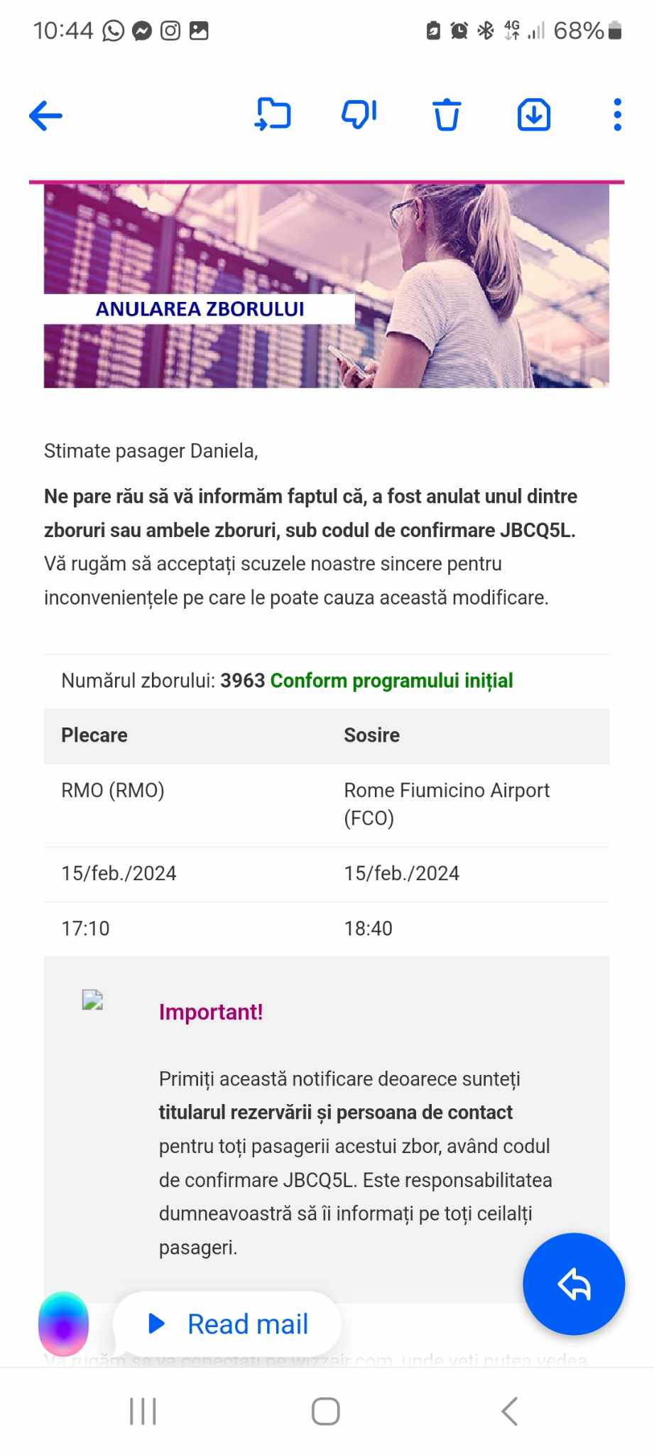 FOTO Wizz Air și-a anulat cursele, din Chișinău, de la mijlocul lui ianuarie? Reprezentanții Aeroportului: S-a produs o eroare tehnică