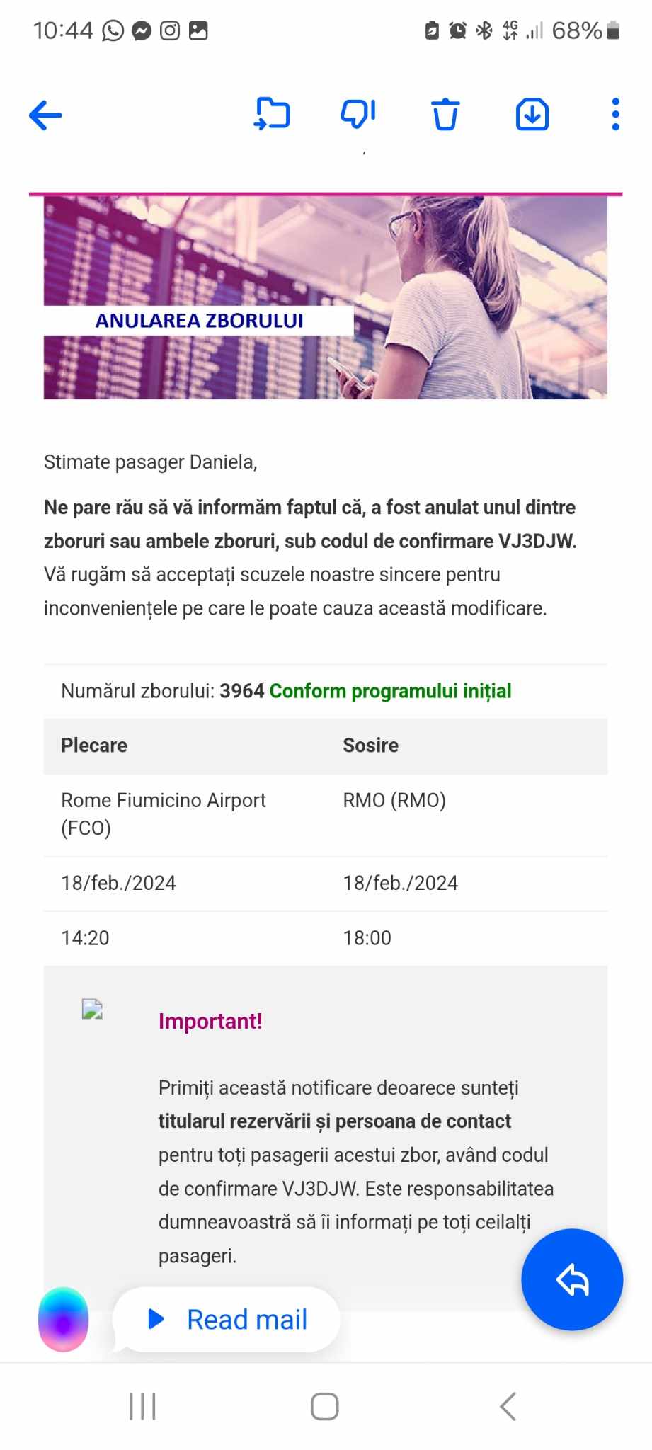 (ОБНОВЛЕНО) Wizz Air отменил рейсы из Кишинева, начиная с 15 января? Что случилось