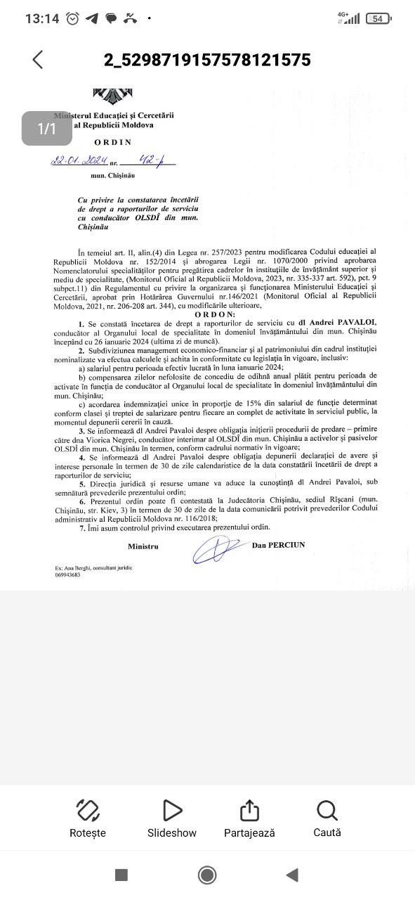 Primarul Ion Ceban sfidează ordinul Ministerului Educației, privind demiterea șefului de la Educație: Este ilegal