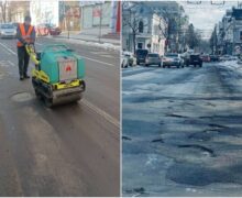 В Кишиневе заделывают выбоины на дорогах после снегопада. Мэрия столицы: «Это подготовительная мера»