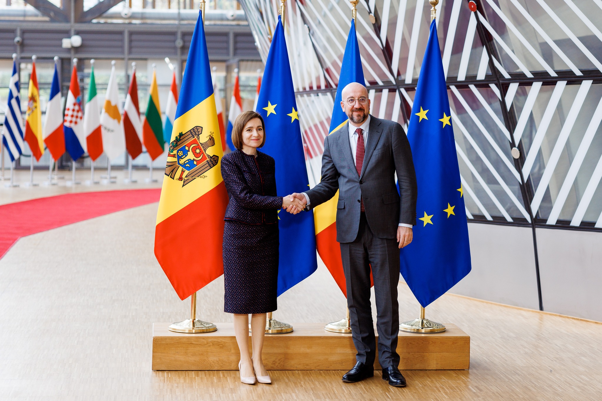 Maia Sandu, întâlnire cu Charles Michel la Bruxelles. Lansarea negocierilor de aderare la UE - în discuție