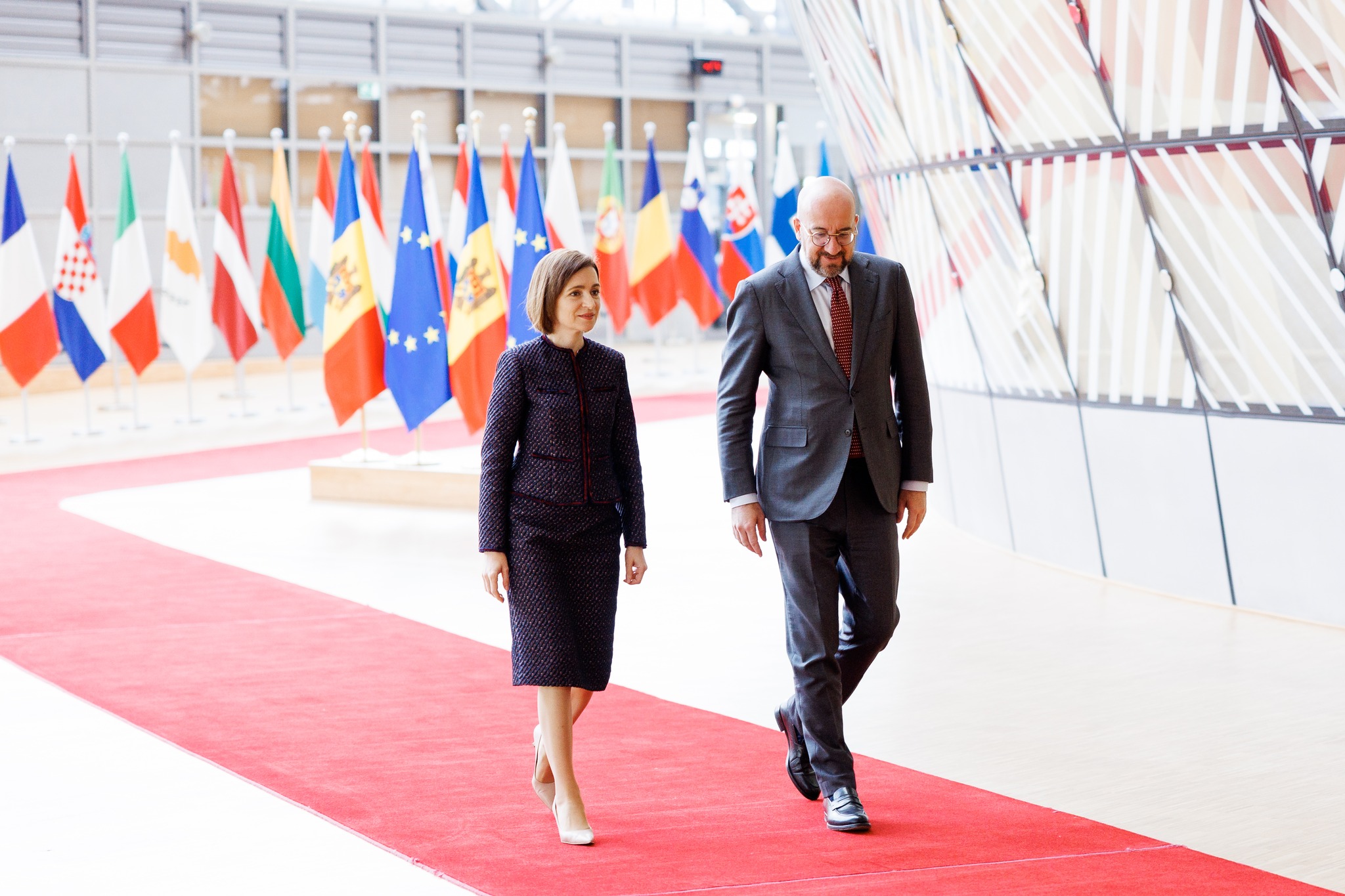 Maia Sandu, întâlnire cu Charles Michel la Bruxelles. Lansarea negocierilor de aderare la UE - în discuție
