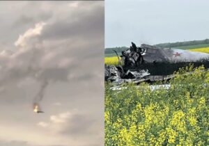 (ВИДЕО) В России потерпел крушение военный самолет