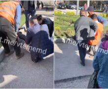 (ВИДЕО) В Кишиневе автомобиль сбил водителя троллейбуса. Что произошло?