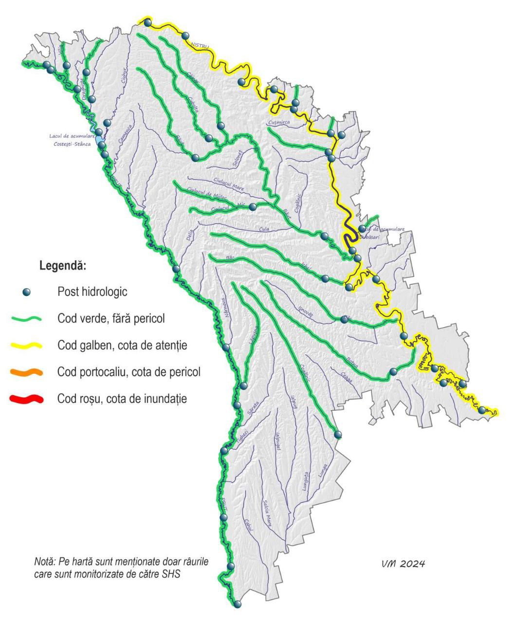 Cod galben privind creșterea nivelului apei în râul Nistru. Precizările meteorologilor