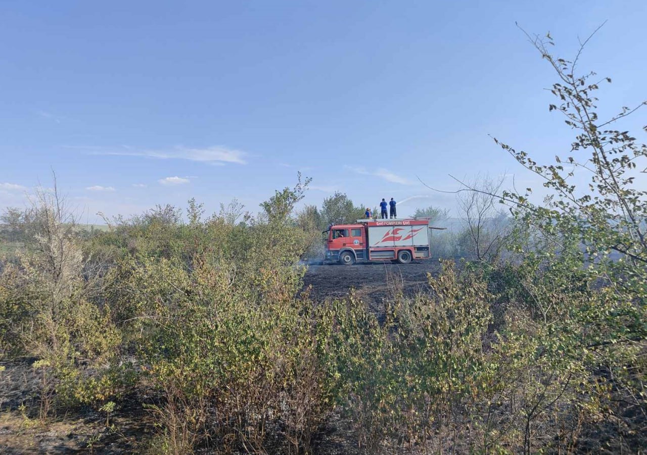 Peste 120 ha de teren distruse de incendiile de vegetație, în ultimele 24 de ore. Flăcările au afectat și Aeroportul Mărculești