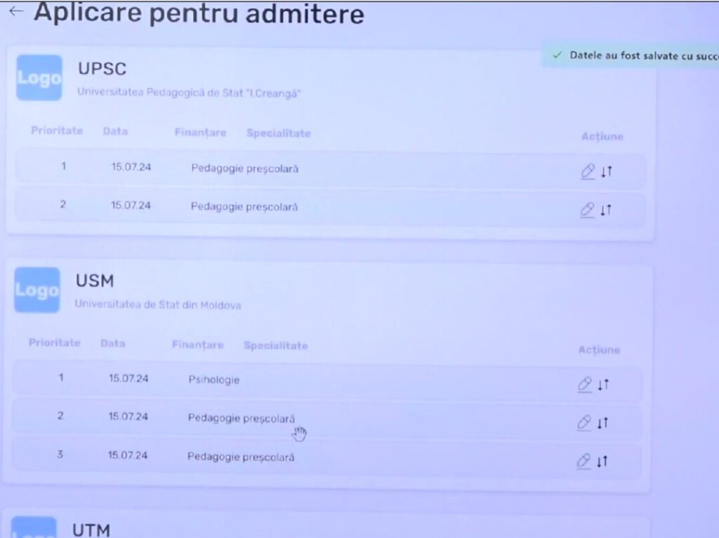 Cum să te înscrii online la facultate din Moldova în 2024. Instrucțiuni pas cu pas pe platforma eAdmitere