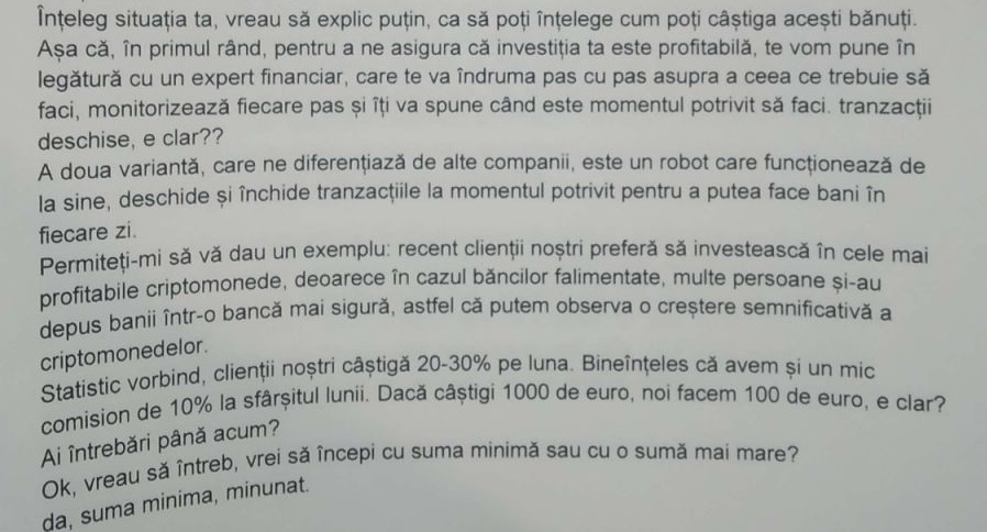 „Nu întrebați soția, ea nu este expert financiar”. Cum sunt instruiți operatorii call center-elor ilegale să înșele clienții